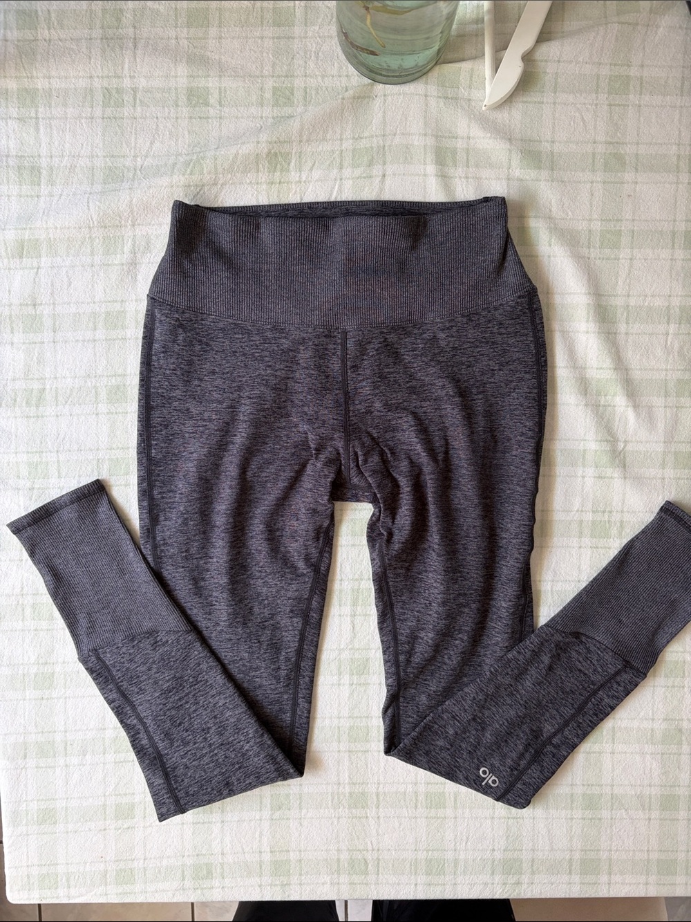 Alo High-Waist Heathered Gray Leggings - Picture 4 of 7